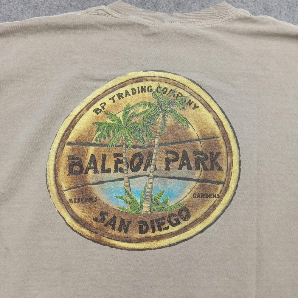 Balboa Park San Diego Shirt Mens XL Tan Gildan Ultra Cotton Graphic Tee